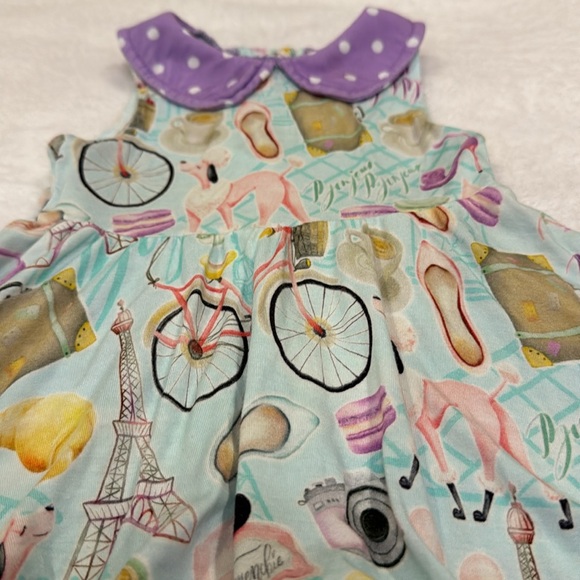 Birdie Bean Paris themed dress and bloomers 0-3 month. Perfect condition - Picture 3 of 5